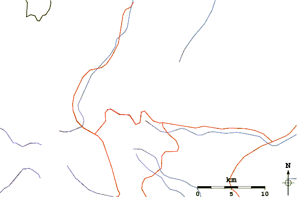 Roads and rivers around West Spanish Peak