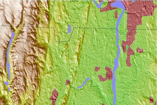 Surf breaks located close to West Suffield Mountain