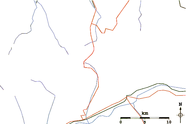 Roads and rivers around Wetzsteinhorn