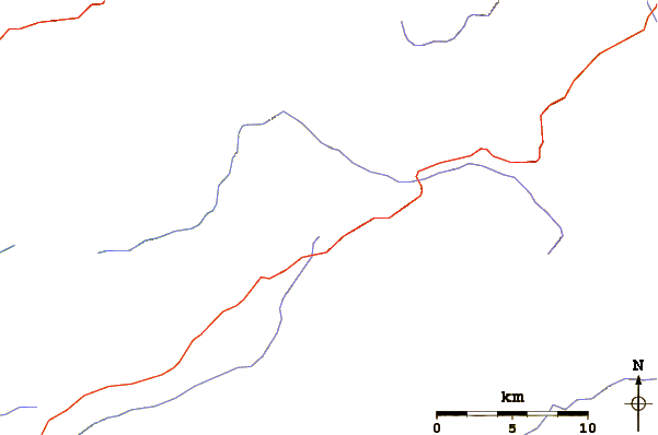 Roads and rivers around Wheeler Peak