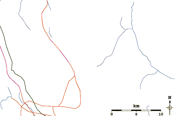 Roads and rivers around Whiltilla Mountain (Bonanza Range)