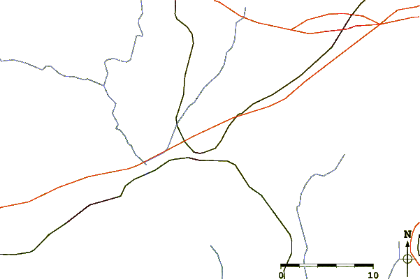 Roads and rivers around Whitaker Mountain