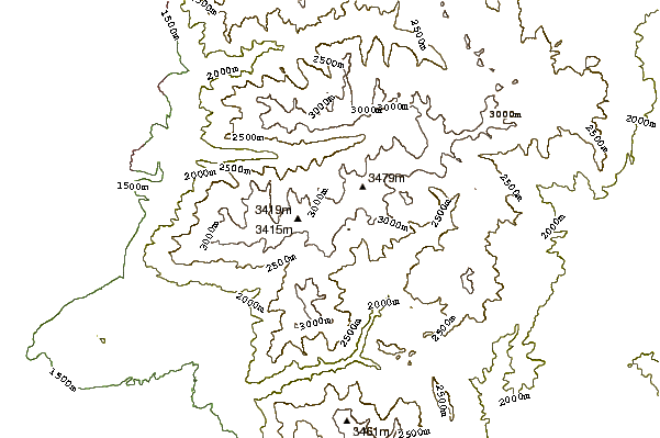 Mountain peaks around White Baldy