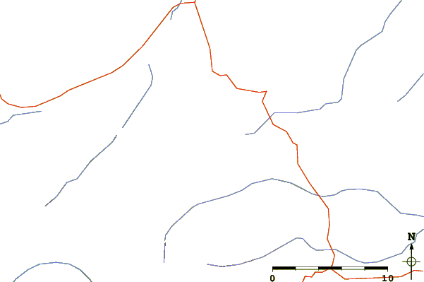 Roads and rivers around White Calf Mountain