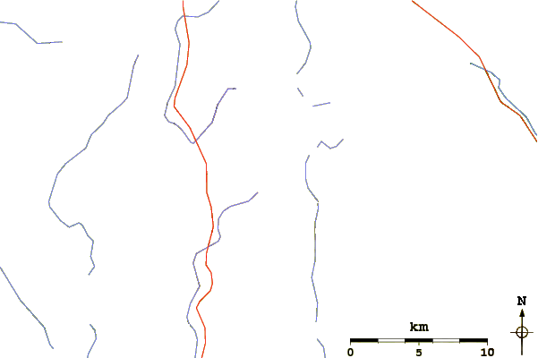 Roads and rivers around White Cap Mountain (Franklin County, Maine)