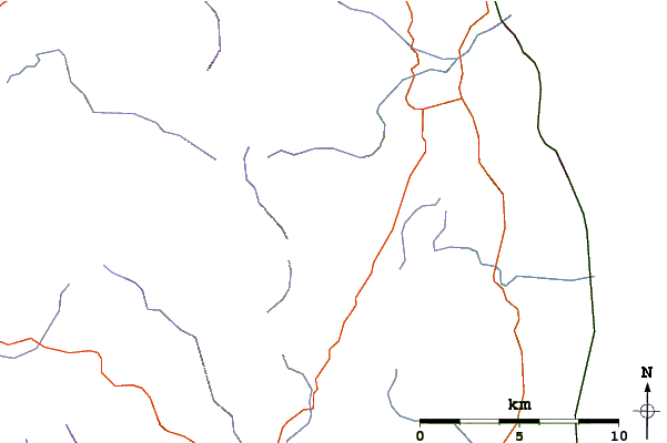 Roads and rivers around White Hill, Ireland