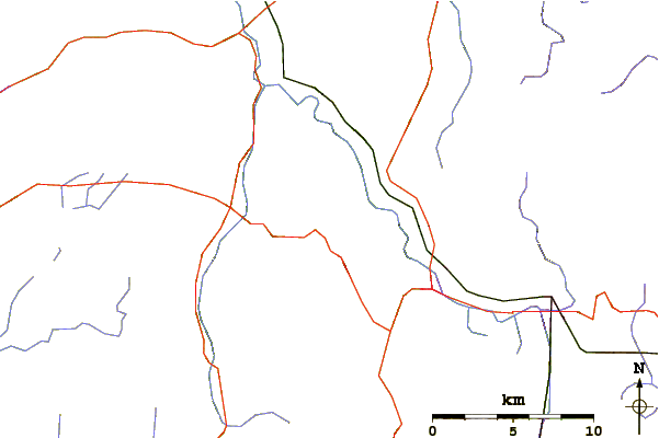 Roads and rivers around White Rock (Taconic Mountains)