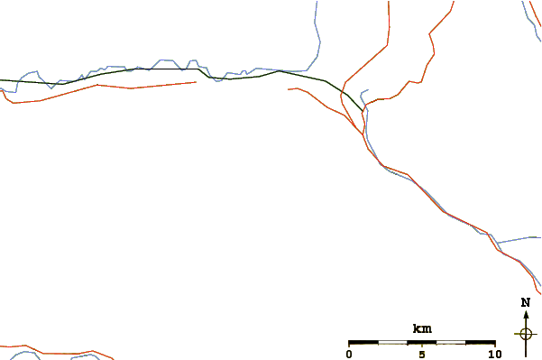 Roads and rivers around Whitehorse Mountain