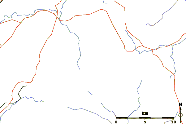 Roads and rivers around Whiteside (Lake District)