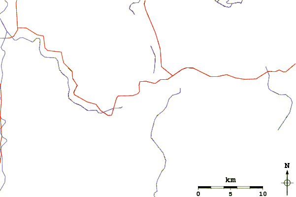 Roads and rivers around Whiteside Mountain