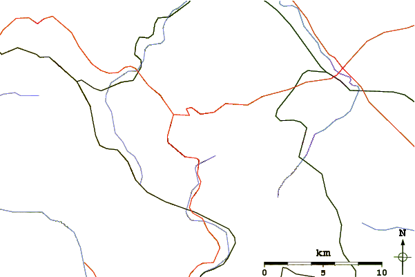 Roads and rivers around Wielka Sowa