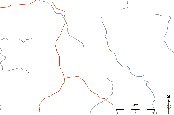 Roads and rivers around Wildcat Mountain (Georgia)