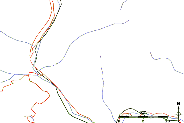 Roads and rivers around Wilde Kreuzspitze