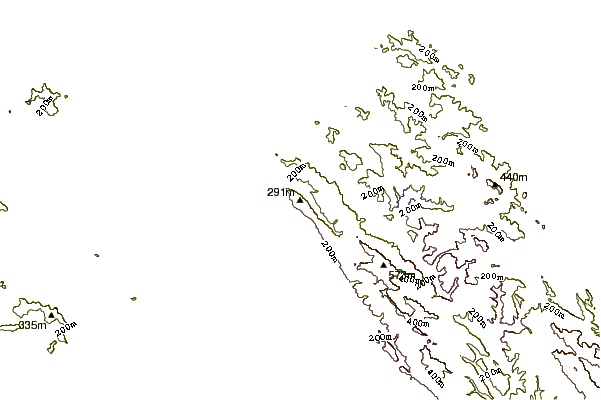 Mountain peaks around William Rust Summit