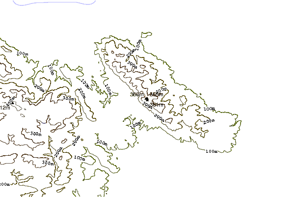 Mountain peaks around Wills Neck