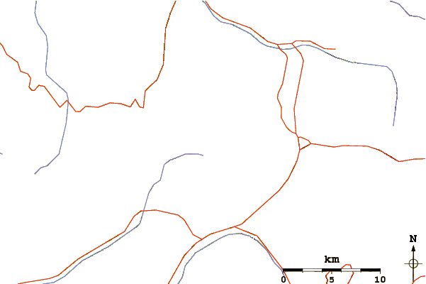 Roads and rivers around Wilson Peak