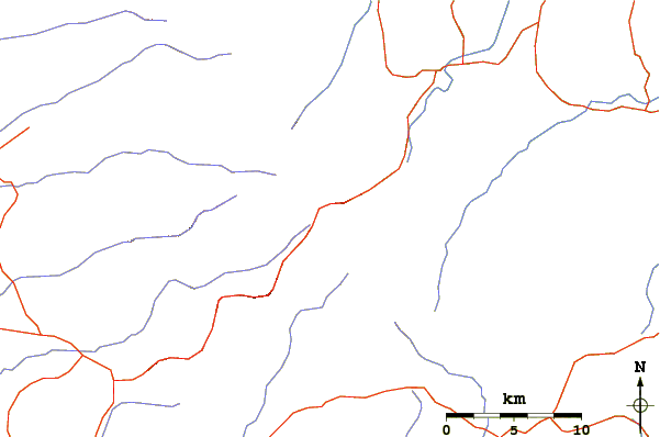 Roads and rivers around Wilsons Peak