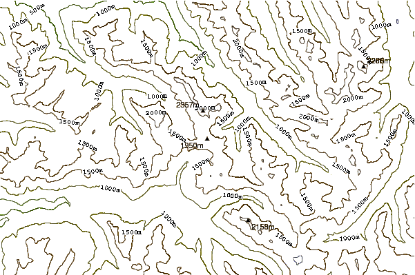 Mountain peaks around Winchester Mountain