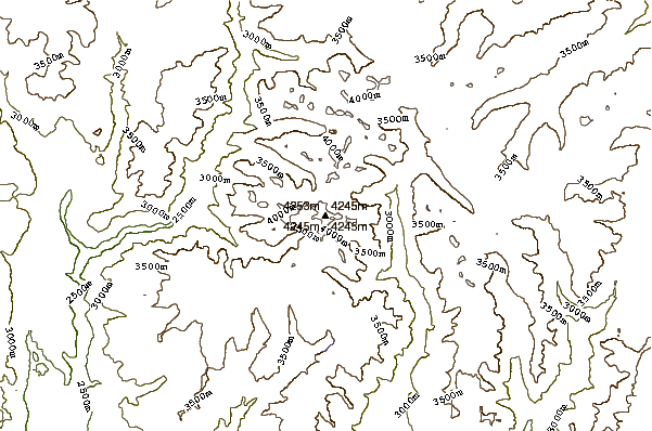 Mountain peaks around Windom Peak