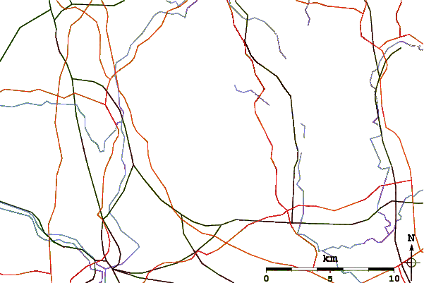 Roads and rivers around Winter Hill (North West England)