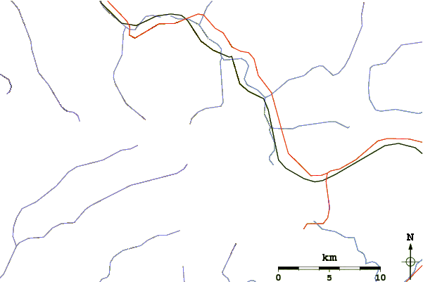 Roads and rivers around Wittenberg Mountain