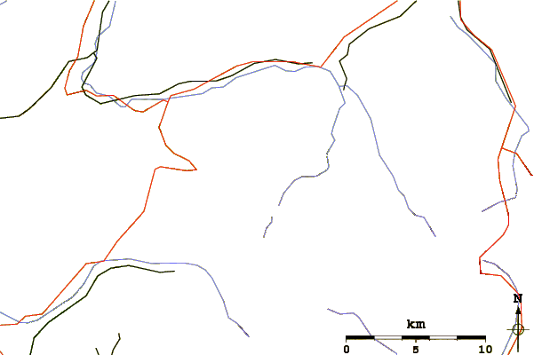 Roads and rivers around Wittenberghorn