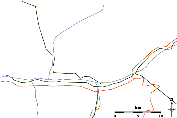 Roads and rivers around Wiwannihorn