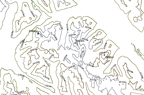 Mountain peaks around Wiwaxy Peak