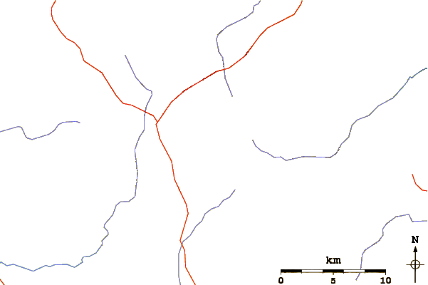 Roads and rivers around Wolf's Head (Wind River)