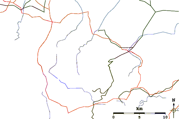 Roads and rivers around Wolfsklippen