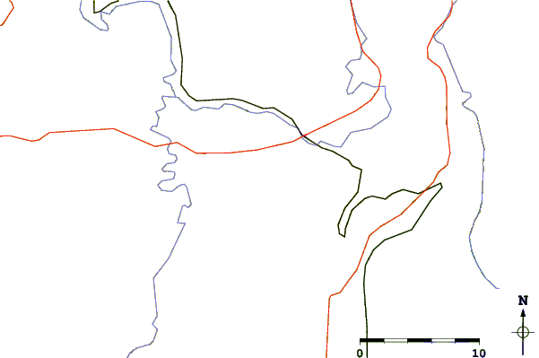 Roads and rivers around Woody's Knob