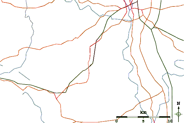 Roads and rivers around Worcestershire Beacon