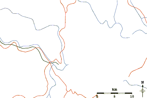 Roads and rivers around Wunü Mountain or Wu Nu Shan (五女山)