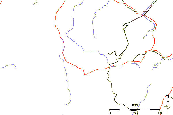 Roads and rivers around Wurmberg (Harz)