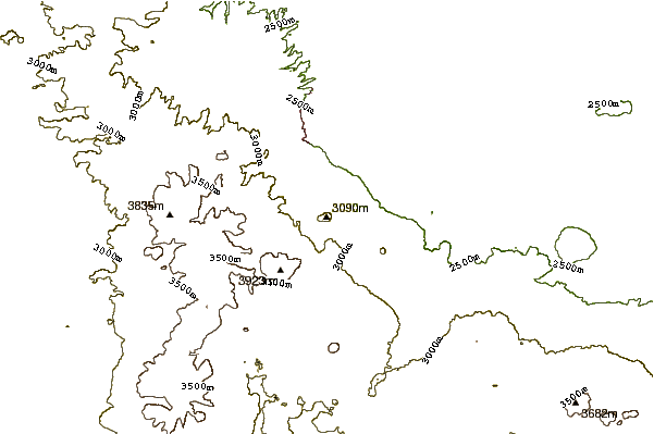 Mountain peaks around Xitle