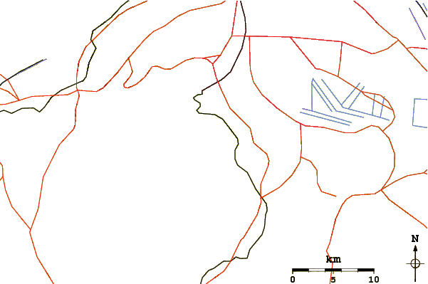 Roads and rivers around Xitle