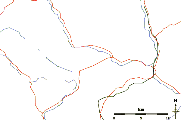 Roads and rivers around Y Foel Goch