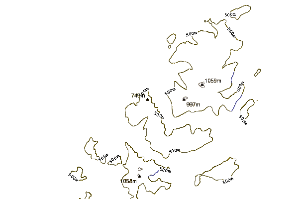 Mountain peaks around Y Fronllwyd