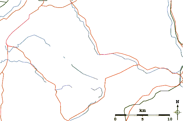 Roads and rivers around Y Garn (Glyderau)