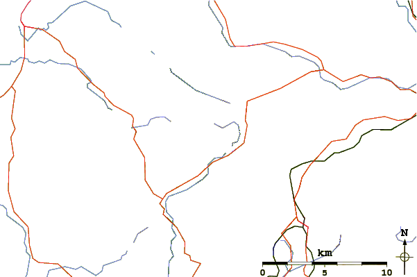 Roads and rivers around Y Lliwedd East Peak