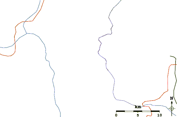 Roads and rivers around Yamsay Mountain