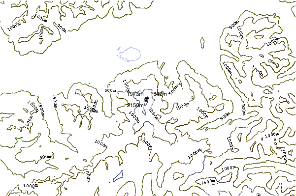 Mountain peaks around Yate (volcano)