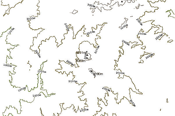 Mountain peaks around Yelia