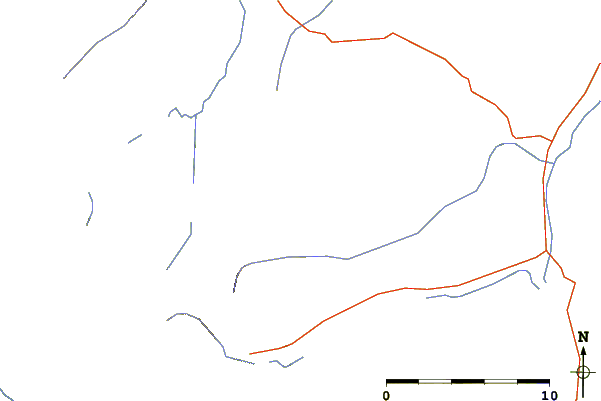 Roads and rivers around Yellow Mountain (Montana)