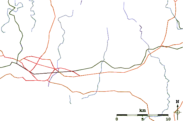 Roads and rivers around Yes Tor