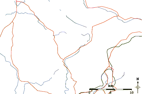 Roads and rivers around Yr Aran