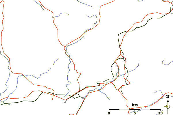 Roads and rivers around Yr Arddu