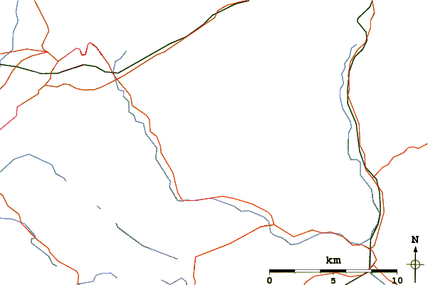 Roads and rivers around Yr Elen