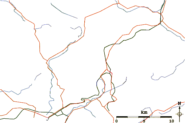 Roads and rivers around Ysgafell Wen