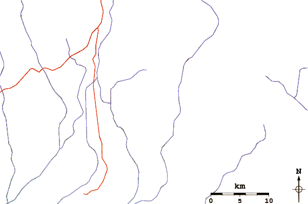 Roads and rivers around Yucamane